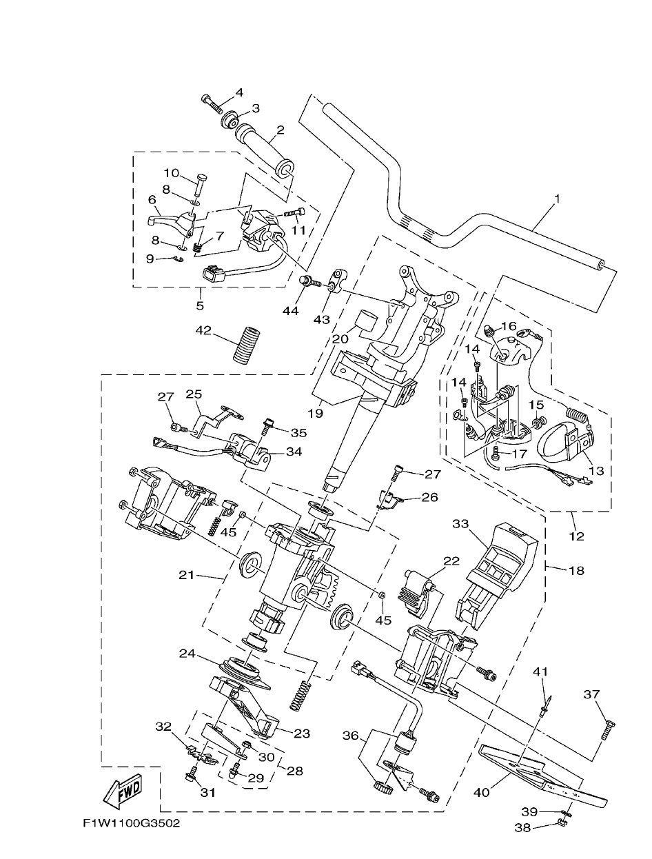 Yamaha FY1800-1HF2H300EA(1)_DE STEERING 1 parts diagram